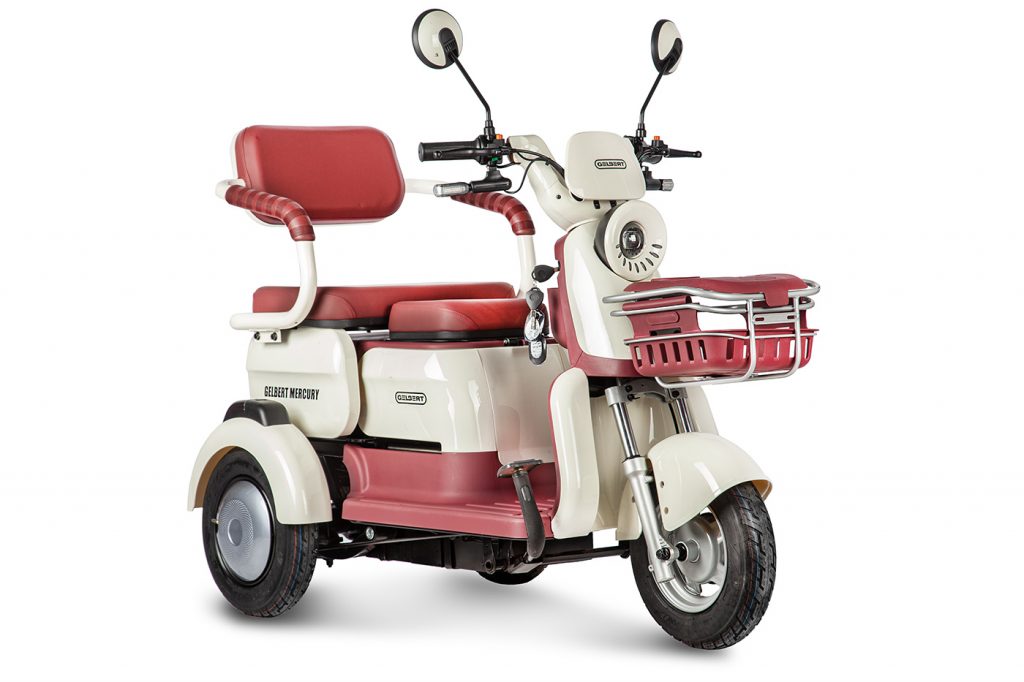 Электротрицикл Rutrike Gelbert Mercury 48V/60V 650Вт — Бело-красный