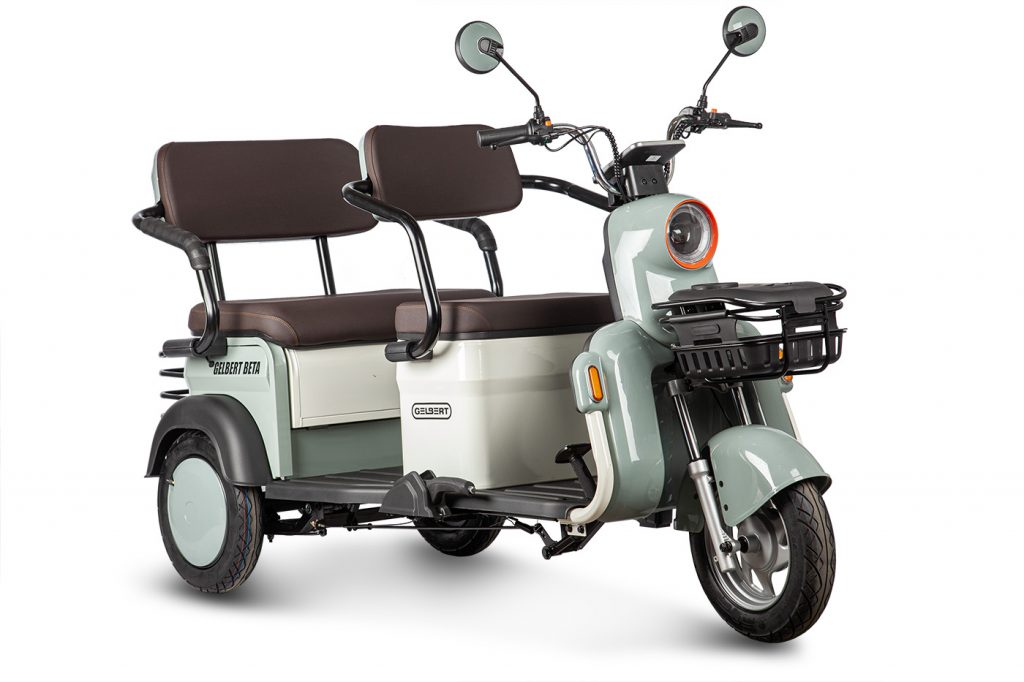 Электротрицикл Rutrike Gelbert Beta 48V/60V 800Вт — Зелено-белый